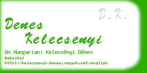 denes kelecsenyi business card